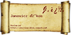 Janovicz Ákos névjegykártya
