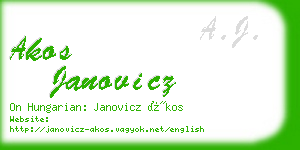 akos janovicz business card